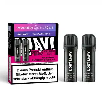 Elfbar Lost Mary WAVI – Prefilled Pod – Strawberry Raspberry Cherry Ice