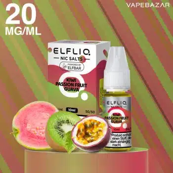 Elfliq Nikotinsalz Liquid 10ml  – Kiwi Passionfruit Guava 20mg/ml Nikotin