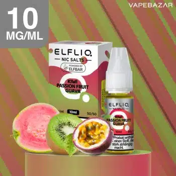Elfliq Nikotinsalz Liquid 10ml  – Kiwi Passionfruit Guava 10mg/ml Nikotin