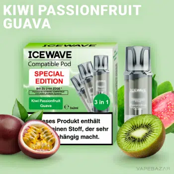 ICEWAVE Pod – Kiwi Passionfruit Guava – 3er Pack
