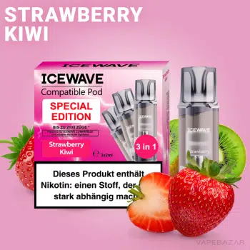 ICEWAVE Pod – Strawberry Kiwi – 3er Pack
