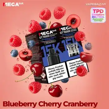 MEGABAR GT15000 Prefilled Pods – Blueberry Cherry Cranberry (2+10ml)