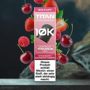 Titan 10k Kartuschen – Strawberry Raspberry Cherry (4er Pack)